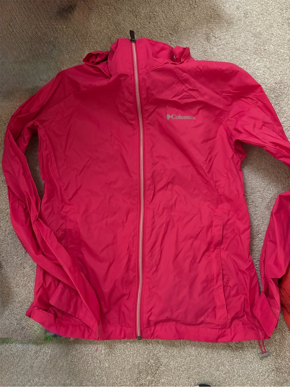Columbia Pink Lightweight Hooded Rain Jacket